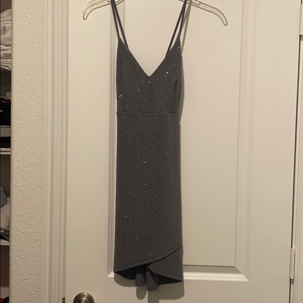 Gorgeous Cross Back Sparkly Gray Dress